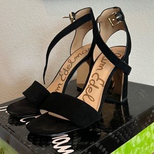 Sam Edelman Black Suede Block Heels